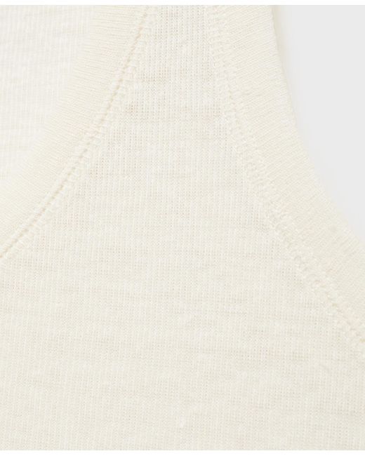 Mango White Strap Linen Top
