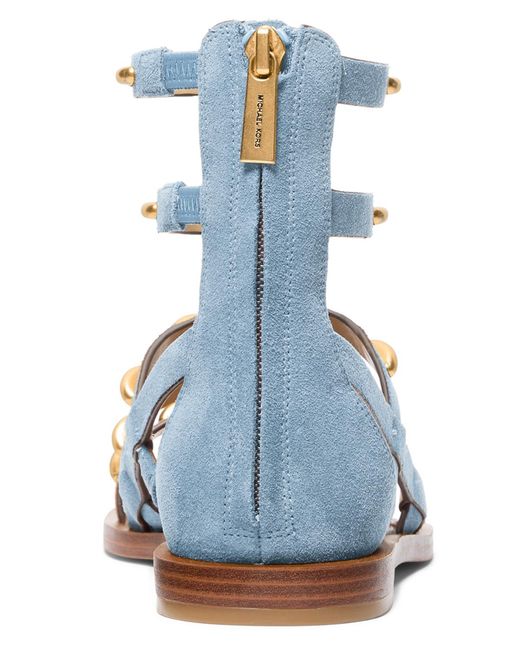 Michael Kors Blue Noa Gladiator Open Toe Flat Sandals