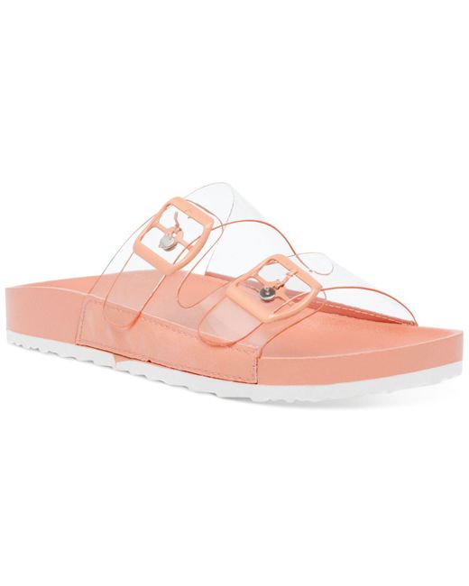 Dv By Dolce Vita Seethru Jelly Pool Slide Sandals In Coral Pink Lyst 
