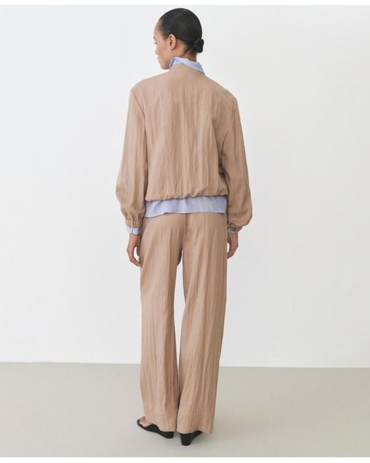 Mango Multicolor Straight Lyocell Texture Pants