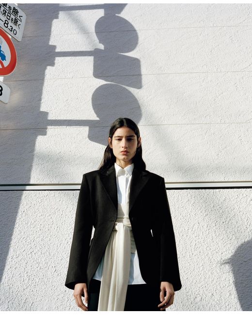 Mango Black Fitted Lyocell Jacket