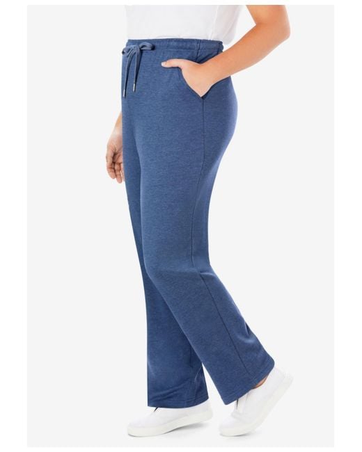 Woman Within Blue Within Tall Sport Knit Straight-leg Pull-on Pants