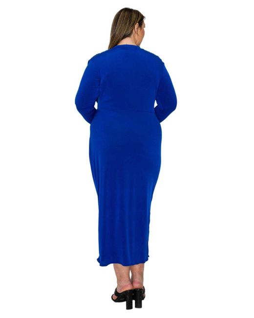 L I V D Blue Plus Size Aurora Ruffled Bodycon Dress