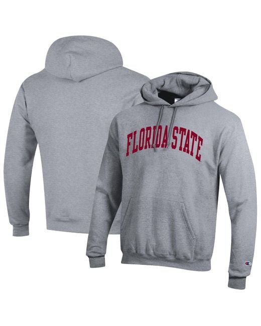 Champion Gray Florida State Seminoles Basic Arch Fleece Pullover Hoodie for men