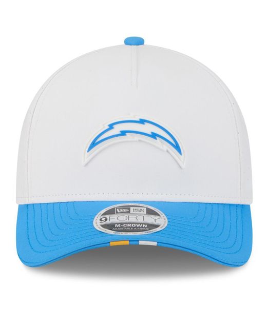 KTZ White/powder Blue Los Angeles Chargers 2025 Nfl Training Camp A-frame 9forty Adjustable Hat for men