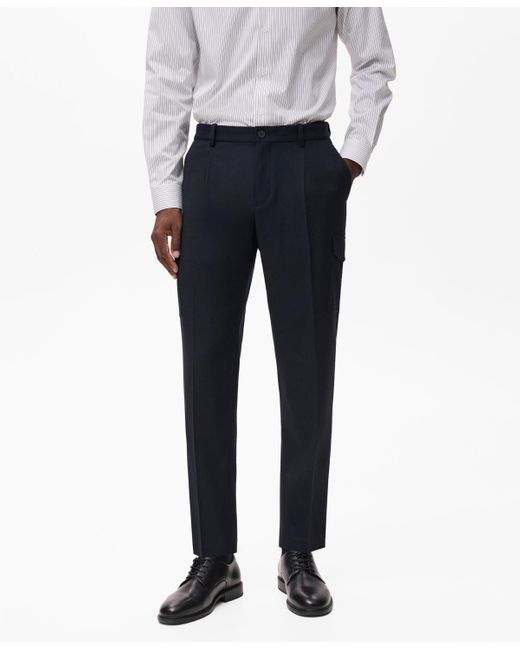 Mango Men's Black Slim Fit Thermolite Cargo Pants