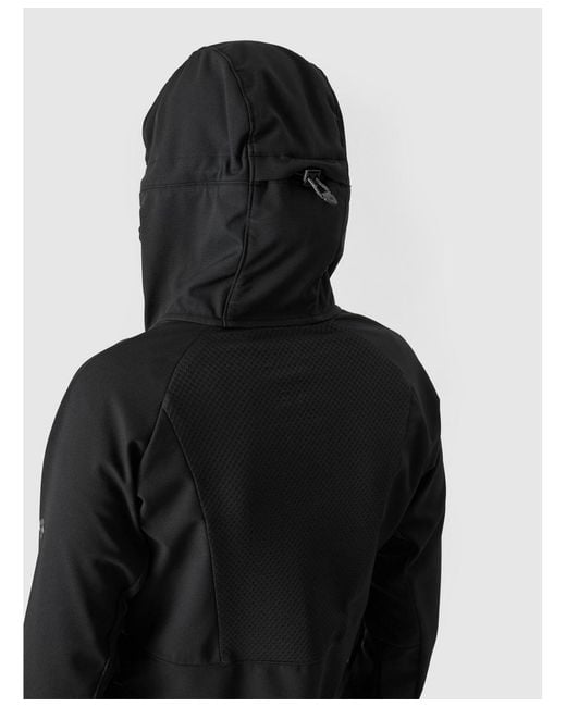 4F Black Windproof Softshell Jacket