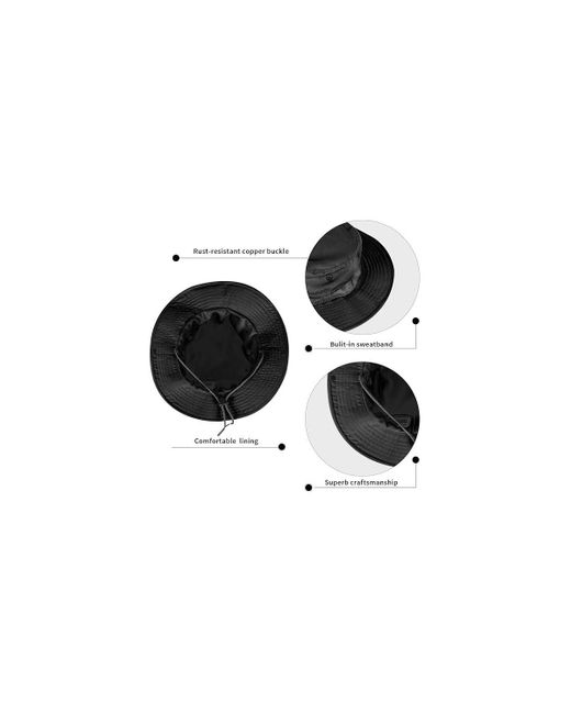 Multijoy Black Men Sun Hat Upf 50+ Bucket Cap Foldable Uv Protection Outdoor