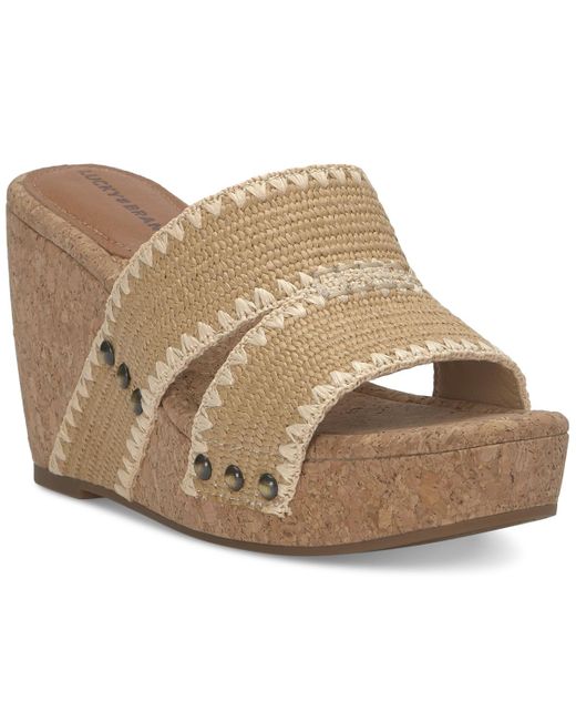Lucky Brand White Vickta Platform Wedge Sandals