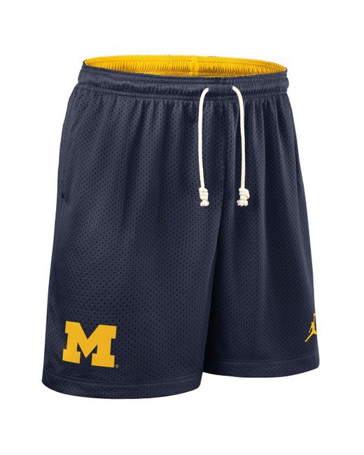 Nike Blue Navy/maize Michigan Wolverines 2025 Sideline Reversible Performance Shorts for men