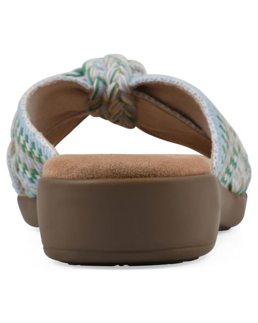 White Mountain Green Blinding Slide Slip-on Sandals