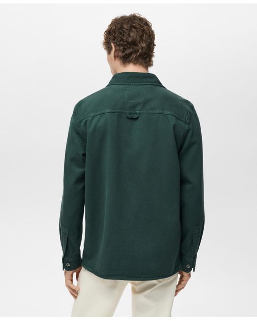 Mango Green Lyocell Regular-fit Overshirt for men