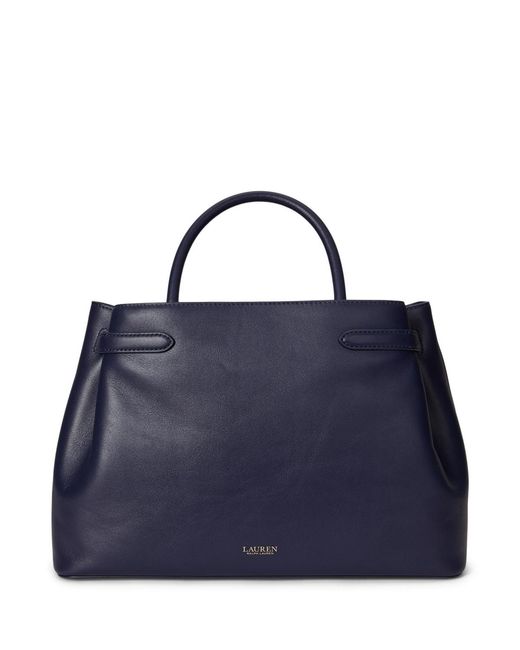 Ralph Lauren Blue Leather Blaike Satchel Bag