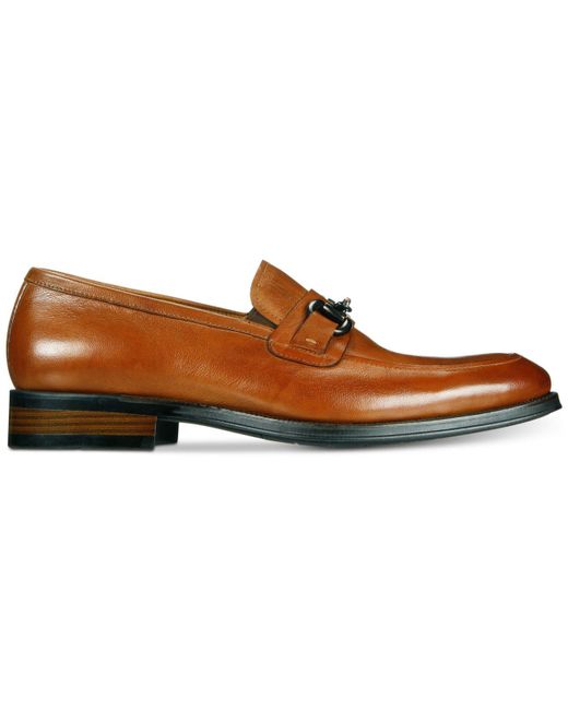 Kenneth Cole Leather Brock Bit Loafers in Cognac (Brown) for Men | Lyst