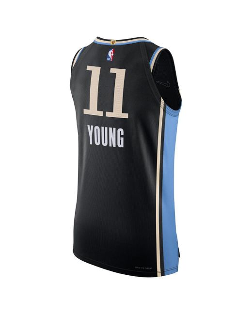 Nike Trae Young Atlanta Hawks 2023/24 Authentic Jersey in Black for Men ...