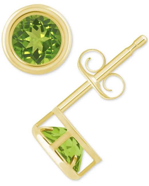 Macy's Metallic Lab-created Opal Bezel Stud Earrings (1-1/5 Ct. T.w.