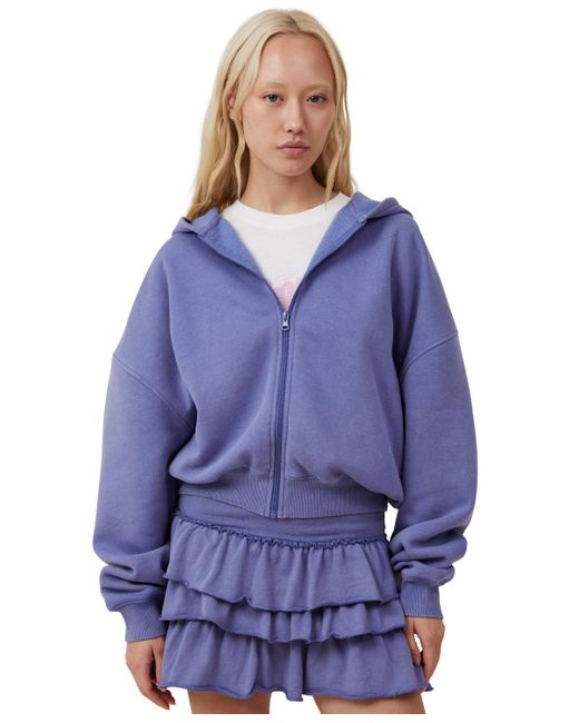 Cotton On Blue Zip Up Lounge Hoodie Sweatshirt