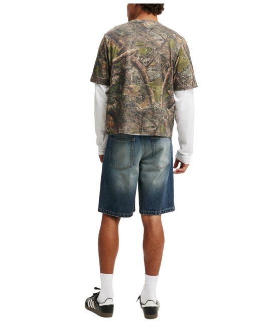 Cotton On Blue baggy Denim Shorts for men