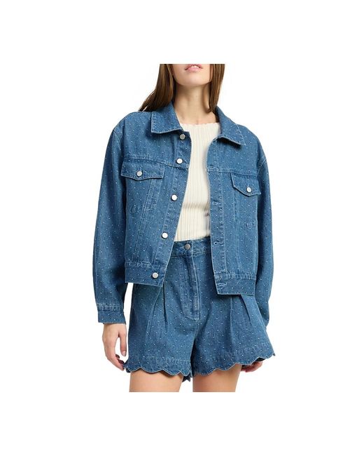 En Saison Blue Heidi Collared Denim Jacket