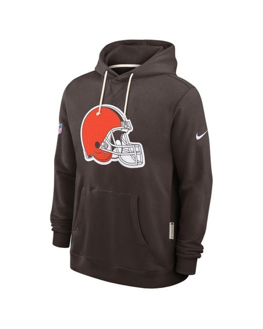 Nike Brown Cleveland S Sideline Initial Home Performance Pullover Hoodie for men