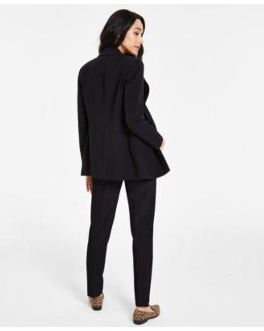 BarIII Black Faux Double Breasted Boyfriend Jacket Scoop Neck Camisole Straight Leg Dress Pants Created For Macys