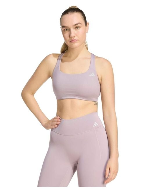 Adidas Purple Workout Square Neck Support Bra