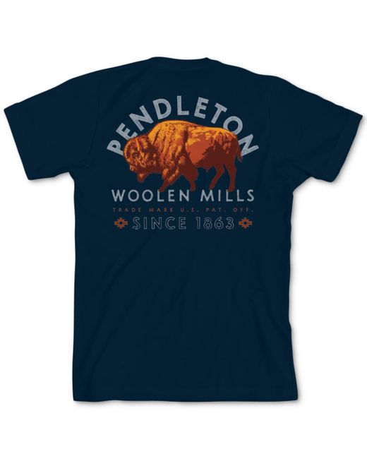 Pendleton Blue Bison Logo Graphic Short Sleeve T-shirt for men