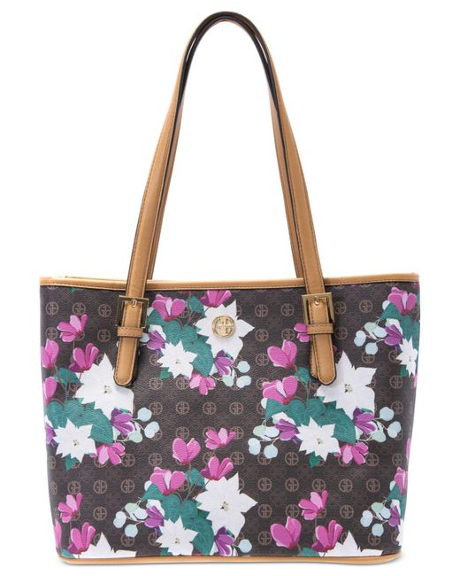 Giani Bernini Leather Holiday Floral Tote, Created For Macy's Lyst