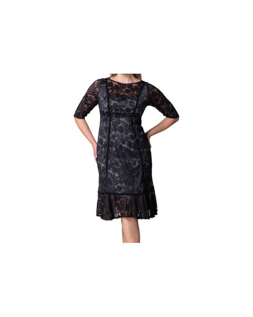Kiyonna Black Plus Size Hampton Lace Cocktail Dress