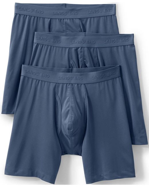 Lands' End Blue Flex Performance Boxer Brief 3 Pack for men