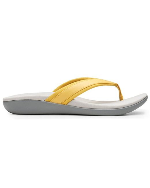 clarks flip flops womens yellow