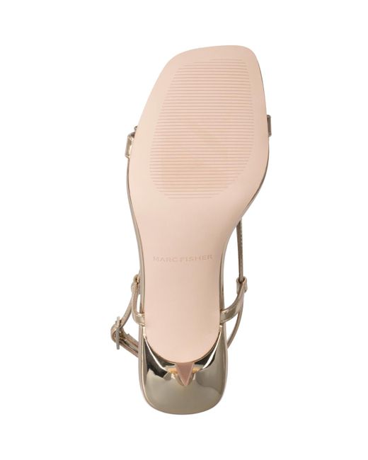 Marc Fisher Metallic Danzy Bow Square Toe Dress Sandals
