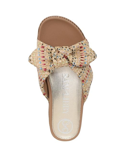 Sam & Libby White Astrid Bow Platform Footbed Sandals