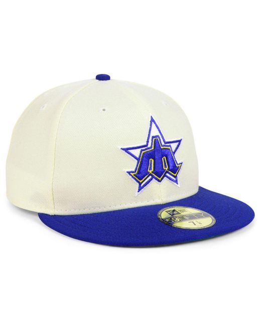 Men's Seattle Mariners New Era White Vice 59FIFTY Fitted Hat