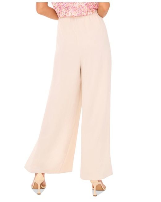 Cece Pink Overlap Tie Front Wide Leg Soft Pants