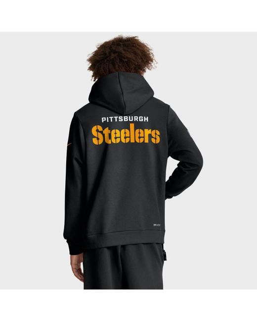 Nike Black Pittsburgh Steelers Sideline Standard Issue Initial Home Dri-fit Hoodie for men