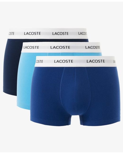 Lacoste Blue Stretch 3" 3-pack Trunks for men