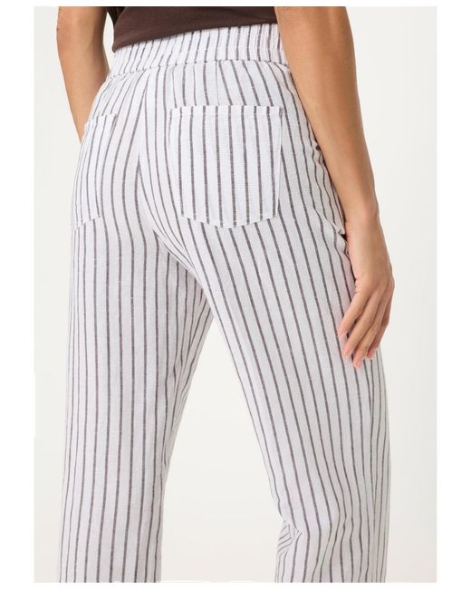 Olsen White Stripe Pull-on Pant