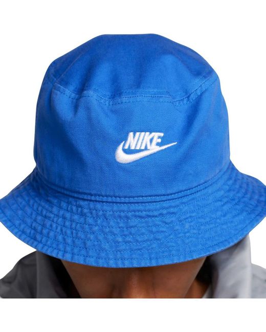 Nike Blue And Distressed Apex Futura Washed Bucket Hat