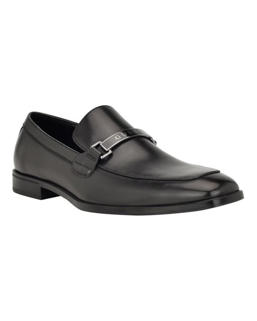 Guess Black Hisoko Square Toe Slip On Dress Loafers for men
