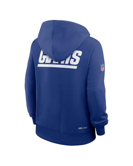 Nike Blue New York Giants Sideline Standard Issueâ Initial Homeâ Dri-fit Hoodie