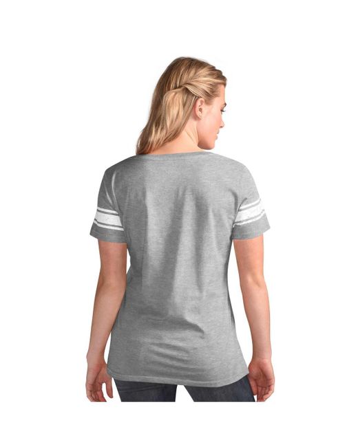 G-III 4Her by Carl Banks White Pittsburgh Steelers First Pick Distressed V-neck T-shirt