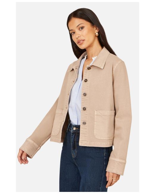Yumi' Natural Canvas Patch Pocket Jacket