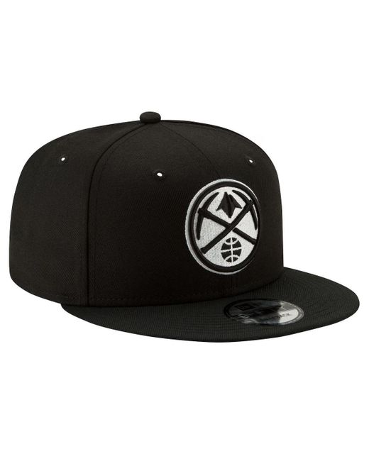 KTZ Black Denver nuggets White 9fifty Snapback Hat for men