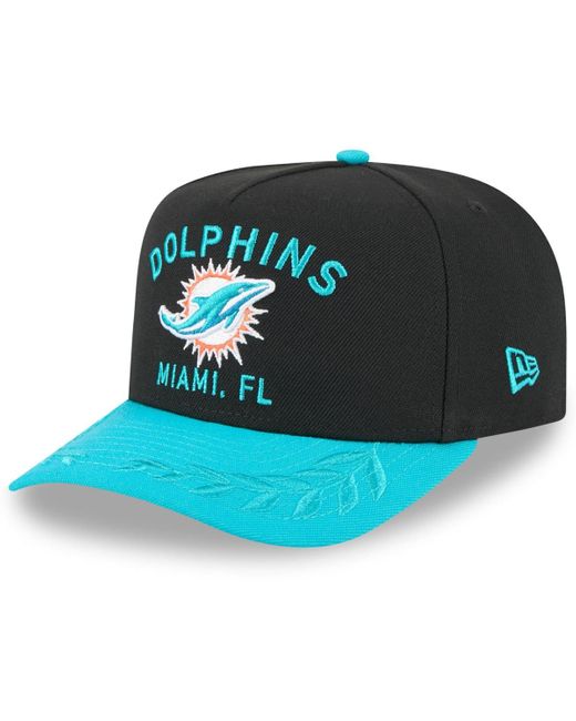 KTZ Green Black/aqua Miami Dolphins 2025 Nfl Draft A-frame 9fifty Snapback Hat for men
