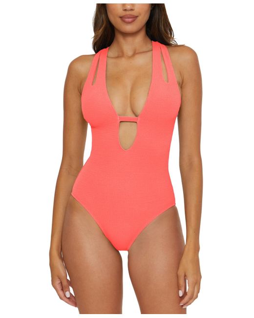 Becca Red Pucker Up Tear Drop One-piece Swimsuit