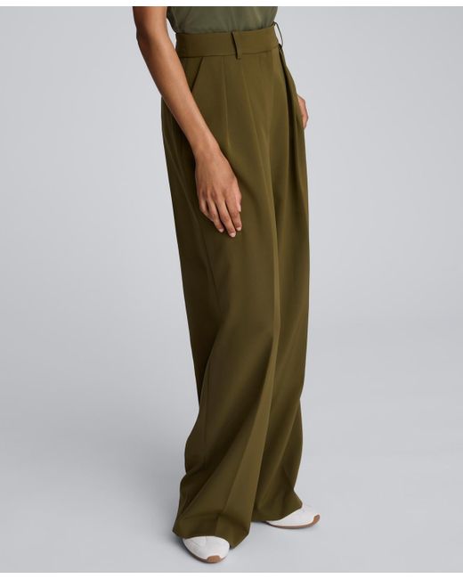 Kenneth Cole Green High-rise Pleat Detail Pants
