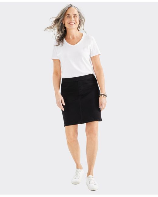 Style & Co. Black Denim Stretch Pull-on Skirt