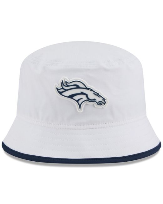 KTZ White Denver Broncos 2025 Nfl Training Camp Stretch Bucket Hat for men