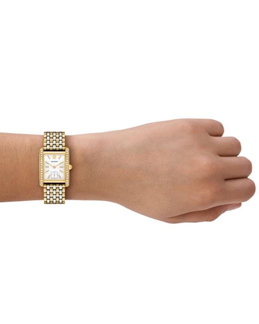Tory Burch Metallic The Eleanor Crystal Bracelet Watch, 27Mm X 34Mm